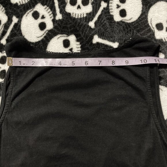 CAROLE HOCHMAN Black stretchy cotton v-neck tank top ~ SMALL MEDIUM goth shirt - Picture 12 of 14